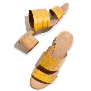 The Kiera Mule Sandal in Croc Embossed Leather